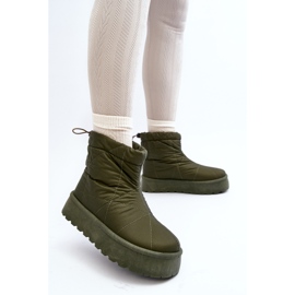 Botas de nieve de mujer Fionia verdes con plataforma enorme 9