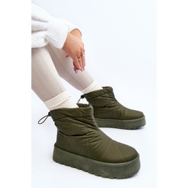 Botas de nieve de mujer Fionia verdes con plataforma enorme 2