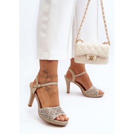 Sandalias Tacón Decoradas D&amp;A MR1038-44 Dorado 2