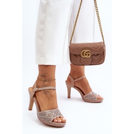 Sandalias Tacón Decoradas D&amp;A MR1038-44 Oro Rosa 2