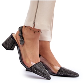 Zapatos de tacón elegantes con punta en punta D&amp;A MR91292-1 Negro 10