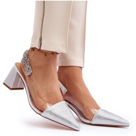 Zapatos de tacón elegantes con punta en punta D&amp;A MR91292-1 Plata 10