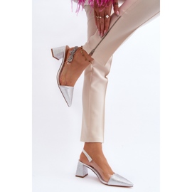 Zapatos de tacón elegantes con punta en punta D&amp;A MR91292-1 Plata 8