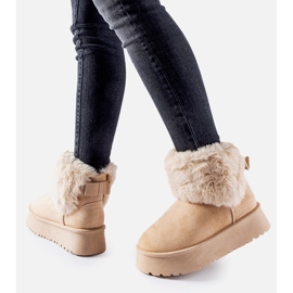 Botas de nieve beige decoradas con pelo Adelfia 3