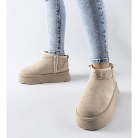 Botas de nieve beige con plataforma Scavi. 1