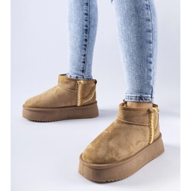 Botas de nieve beige oscuro con plataforma Scavi 1