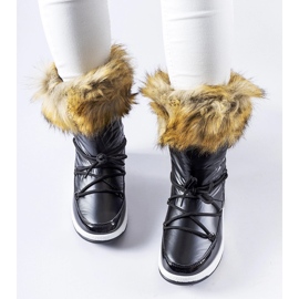 Botas de nieve negras con aislamiento y pelo Adamsvil negro 1