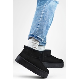Botas de nieve negras con suela gruesa. negro 4