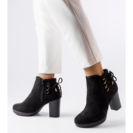 Botas de tacón en ante ecológico negras de Poule negro 1 Botas de tacón en ante ecológico negras de Poule negro 1