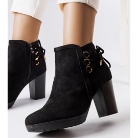 Botas de tacón en ante ecológico negras de Poule negro 2 Botas de tacón en ante ecológico negras de Poule negro 2