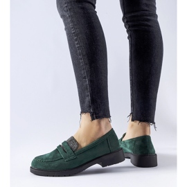 Mocasines verdes con pedrería de Ippolito 1 Mocasines verdes con pedrería de Ippolito 1