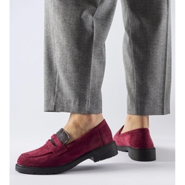 Mocasines burdeos con pedrería de Ippolito rojo 1