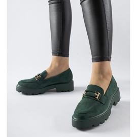 Mocasines verdes decorados con hebilla Pisa 1