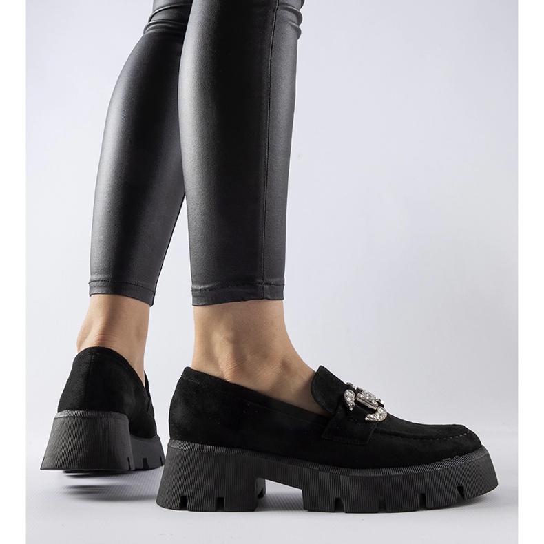 Mocasines Giacomo negros con pedrería 1