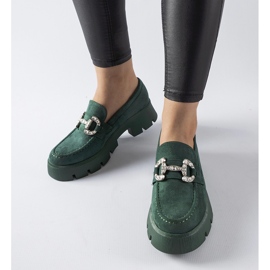 Mocasines verdes con pedrería Giacomo 2