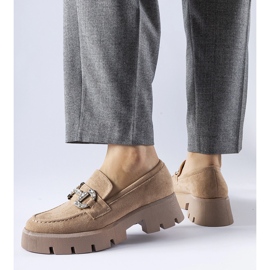 Mocasines beige con pedrería de Giacomo 2