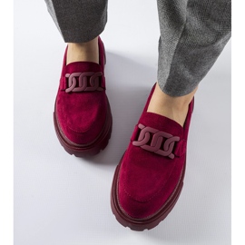 Mocasines burdeos con suela gruesa de Seborg rojo 2