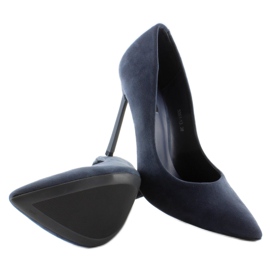 Elegantes salones sobre el tacón original 5051 Navy azul marino 7