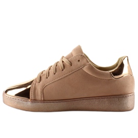 Deportivas de mujer con cristales T273P Champagne rosado 1