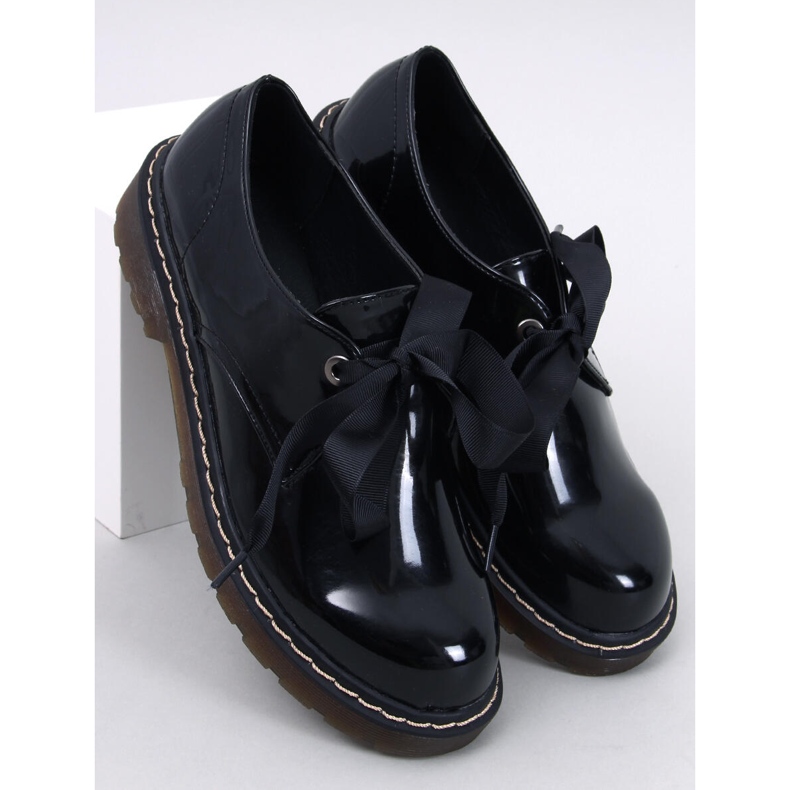 Botas bovver Mocasines lacados Sherone Negro 1