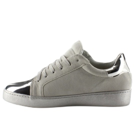 Deportivas mujer con cristales T273P Plata gris 1