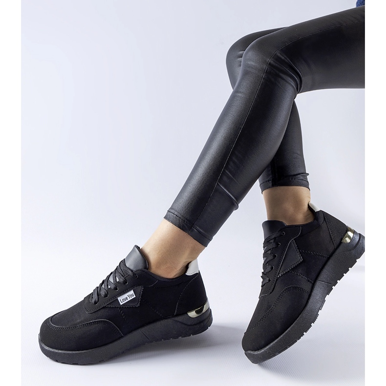 Zapatillas Geraldino de tela negra. negro 1