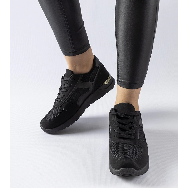 Deportivas negras confeccionadas en combinado Gallo. negro 2 Deportivas negras confeccionadas en combinado Gallo. negro 2