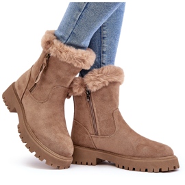 NEWS Botas de ante mujeres con beige de piel 4