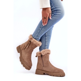 NEWS Botas de ante mujeres con beige de piel 2 NEWS Botas de ante mujeres con beige de piel 2