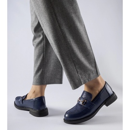 Mocasines azul marino con hebilla Gennaro 1