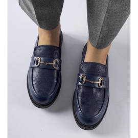 Mocasines azul marino con hebilla Gennaro 2