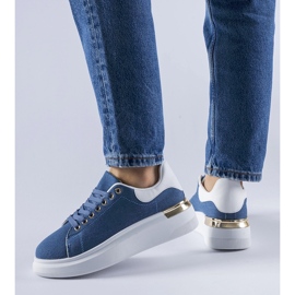 Zapatillas Scuderlando azules con plataforma 2