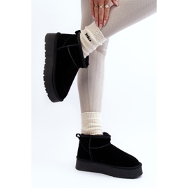 Botas De Nieve Bajas De Gamuza De Moda Negro Nucca 4