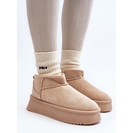 Botas de nieve de mujer Caliksa beige con suela gruesa 2 Botas de nieve de mujer Caliksa beige con suela gruesa 2