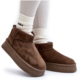 Botas de Nieve de Mujer con Suela Gruesa Caliksa marrón 9