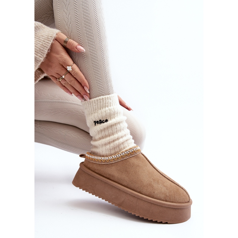 Pantuflas Sylva Beige con Suela Gruesa de Ante Ecológico 1 Pantuflas Sylva Beige con Suela Gruesa de Ante Ecológico 1