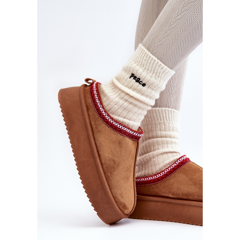 Pantuflas Sylva marrones con suela gruesa de ante ecológico marrón 2 Pantuflas Sylva marrones con suela gruesa de ante ecológico marrón 2