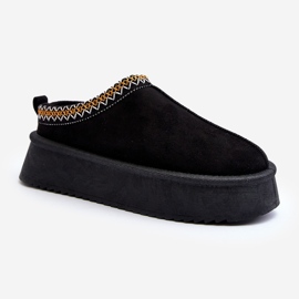 Pantuflas con suela gruesa de ante ecológico, Negro Sylva 1