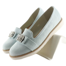 Mocasín Ante Pastel T245 Azul 1