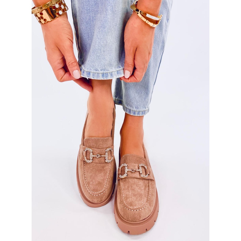 Mocasines Karins ante hebilla caqui beige 1 Mocasines Karins ante hebilla caqui beige 1