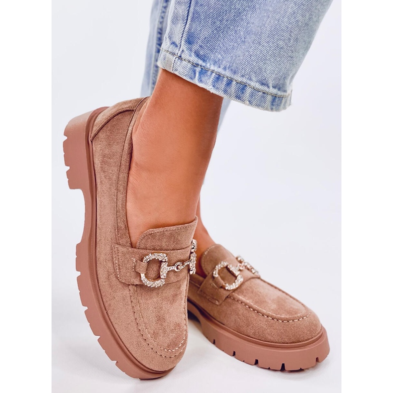 Mocasines Karins ante hebilla caqui beige 2 Mocasines Karins ante hebilla caqui beige 2