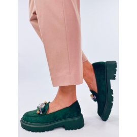 Mocasín plataforma con cristales Dollin Green verde 2