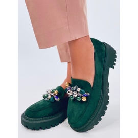 Mocasín plataforma con cristales Dollin Green verde 3