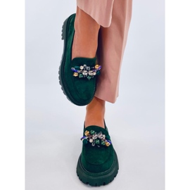 Mocasín plataforma con cristales Dollin Green verde 4