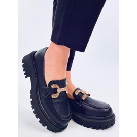Mocasines plena flor con plataforma Buess Black negro 2