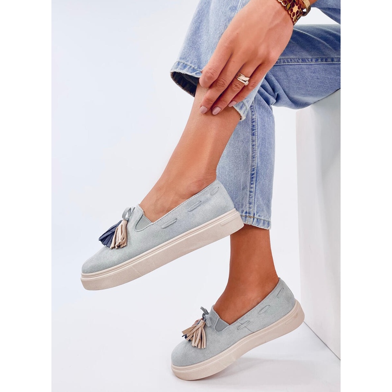 Krauss Mocasines borlas grises azul 2 Krauss Mocasines borlas grises azul 2