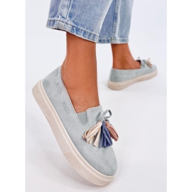 Krauss Mocasines borlas grises azul 4