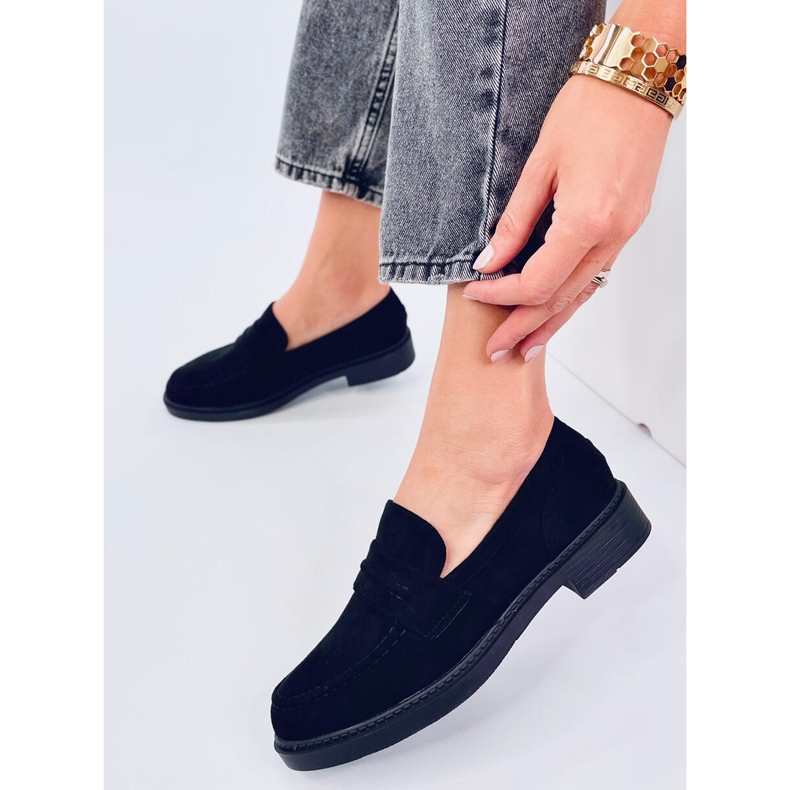 Mocasines de mujer Antye Black de ante negro 1