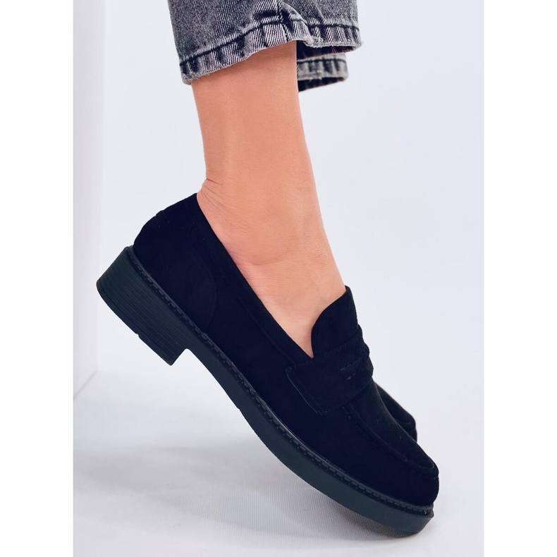 Mocasines de mujer Antye Black de ante negro 2
