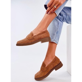 Mocasines mujer Antye Camel de ante marrón 3
